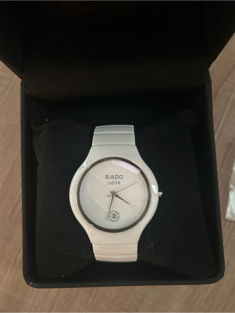 Rado White Ceramic Jubile Watch with Crystal Accent